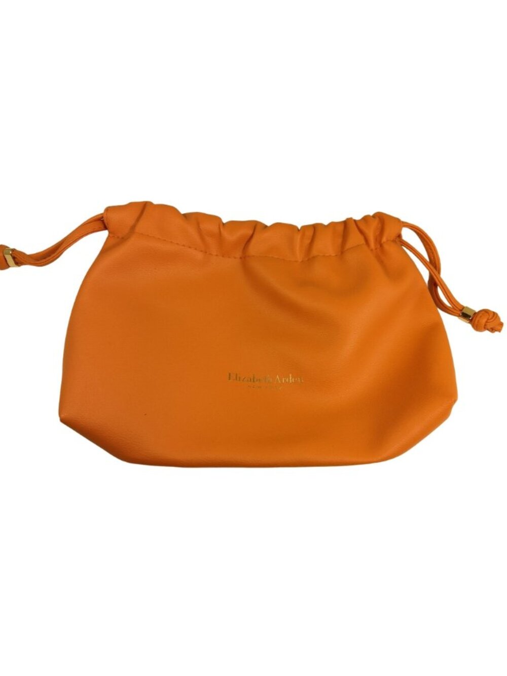 Elizabeth Arden Orange Cosmetic Bag Make UP Magnetic Snap Drawstring Purse Tote - Picture 4 of 5